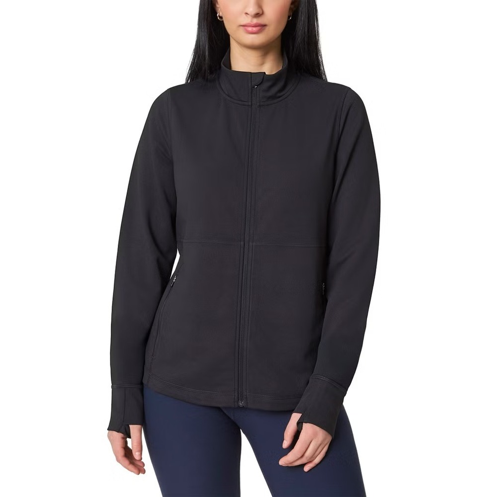 Mondetta Women's Jacquard Full-Zip, Black, Size: XL, New